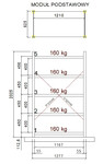 Regał półkowy typu UZ - 1210x625mm  H=2025mm; kolumna podstawowa (1) (1)